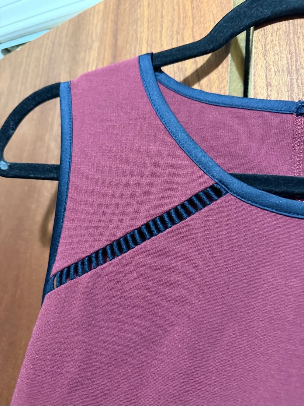 J. Crew Maroon & Navy Sleeveless Knit Top